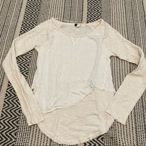 Free People Distressed Waffle Knit Shirt